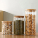FRASCO DE VIDRIO DECORADO TAPA BAMBU - 1200ml