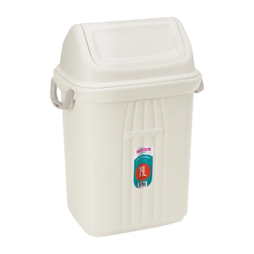 BASURERO CON TAPA DE 19lts - BEIGE