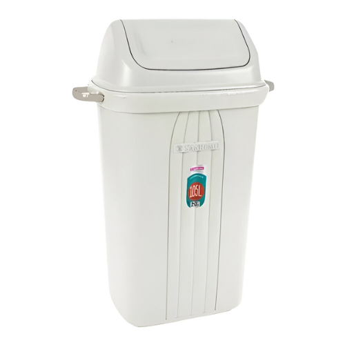 BASURERO 105lts TAPA VAIVEN BEIGE