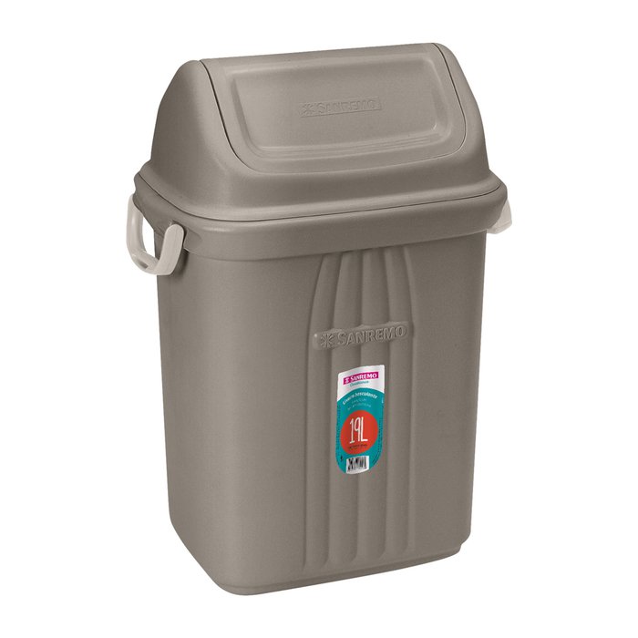 BASURERO CON TAPA VAIVEN DE 19lts - GRIS