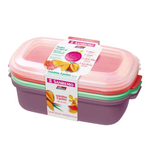 CJTO. 3 POTES RECT. 1100ml (380/2)