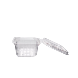 [PF-88] POTE RECT. PET C/TAPA 250ml 13 x 11 x 4,5cm