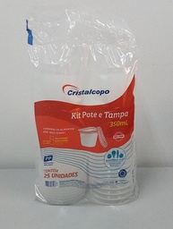 [KP-350TR] KIT POTE + TAPA 350ml TRANS. PP (1/25)