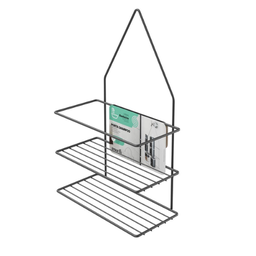 [ST621BL] ESTANTE DOBLE PARA BAÑO NEGRO