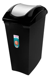 [SR64] BASURERO CON TAPA VAIVÉN DE 40lts NEGRO