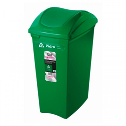 [SR64/24] BASURERO CON TAPA VAIVÉN DE 40lts VERDE