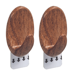 [OR30132] GANCHO OVAL MADERA C/ADHESIVO M x2